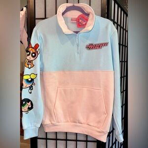 Cakeworthy Power Puff Girls pink and blue pullover size Women’s Small NWT